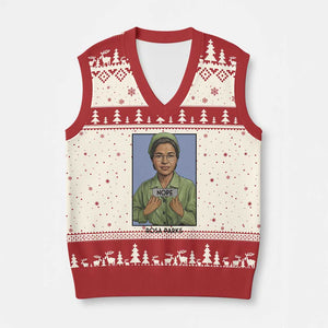 Nope Rosa Parks V-Neck Knit Sweater Vest Female Empowerment History Gift TS12 Beige Red Print Your Wear