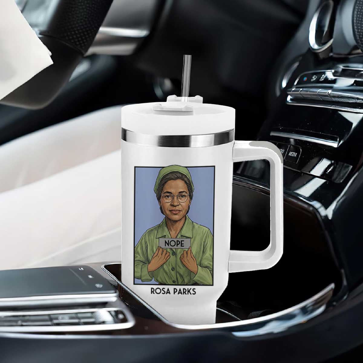 Nope Rosa Parks Tumbler With Handle Female Empowerment History Gift TS12 Print Your Wear