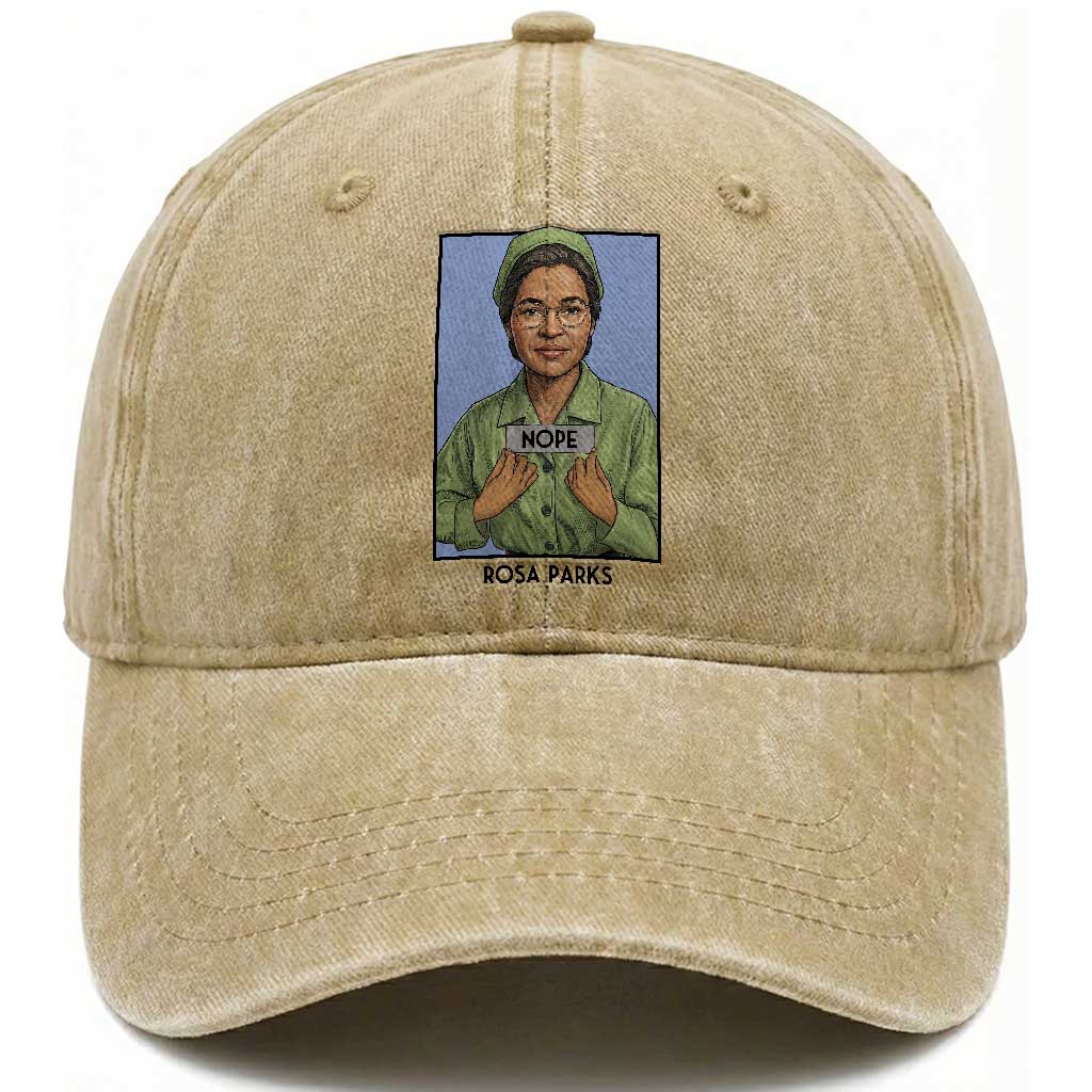 Nope Rosa Parks Washed Cotton Baseball Cap Female Empowerment History Gift TS12 Print Your Wear