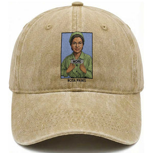 Nope Rosa Parks Washed Cotton Baseball Cap Female Empowerment History Gift TS12 Print Your Wear
