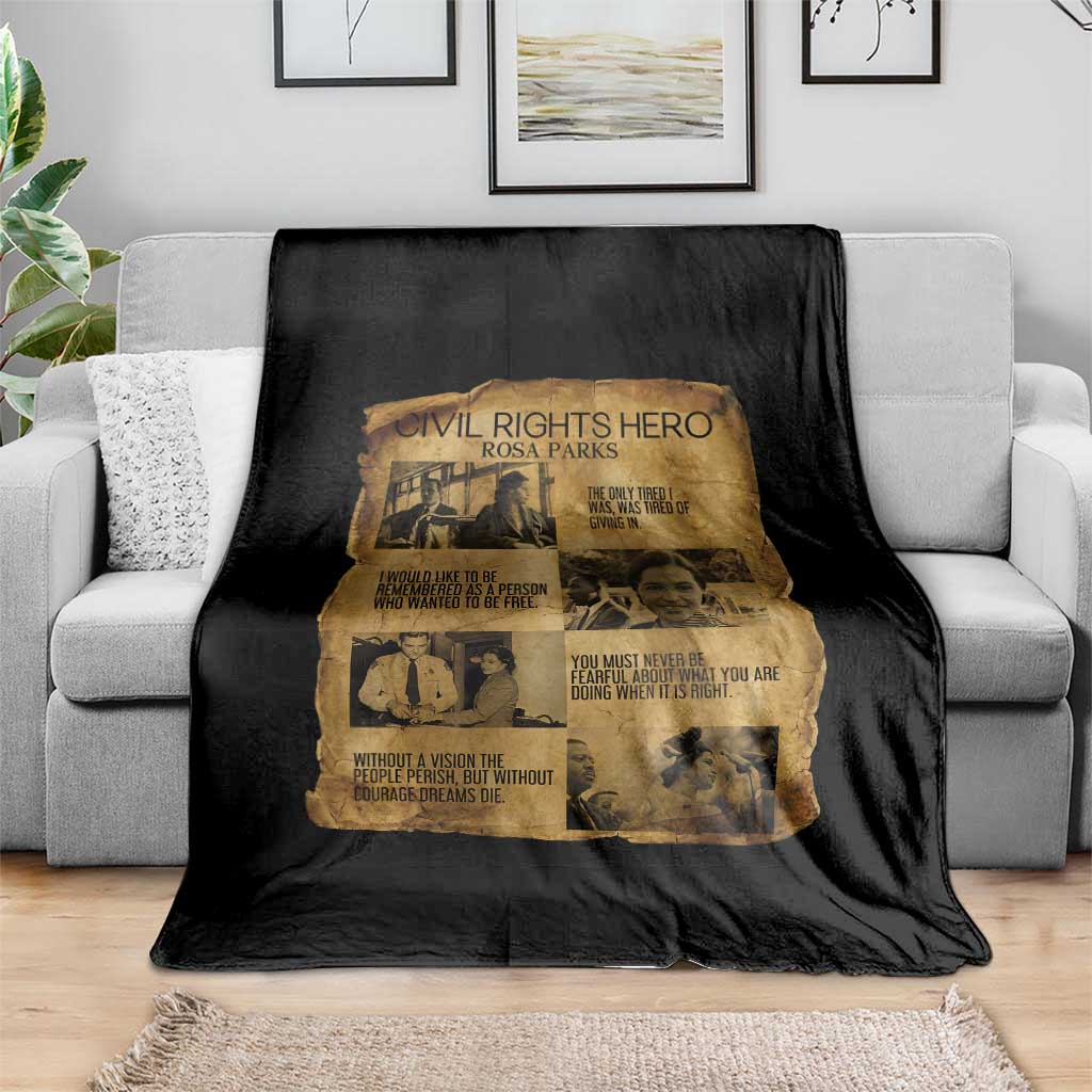 Rosa Parks Quote Throw Blanket Civil Rights History Hero TS12 Print Your Wear