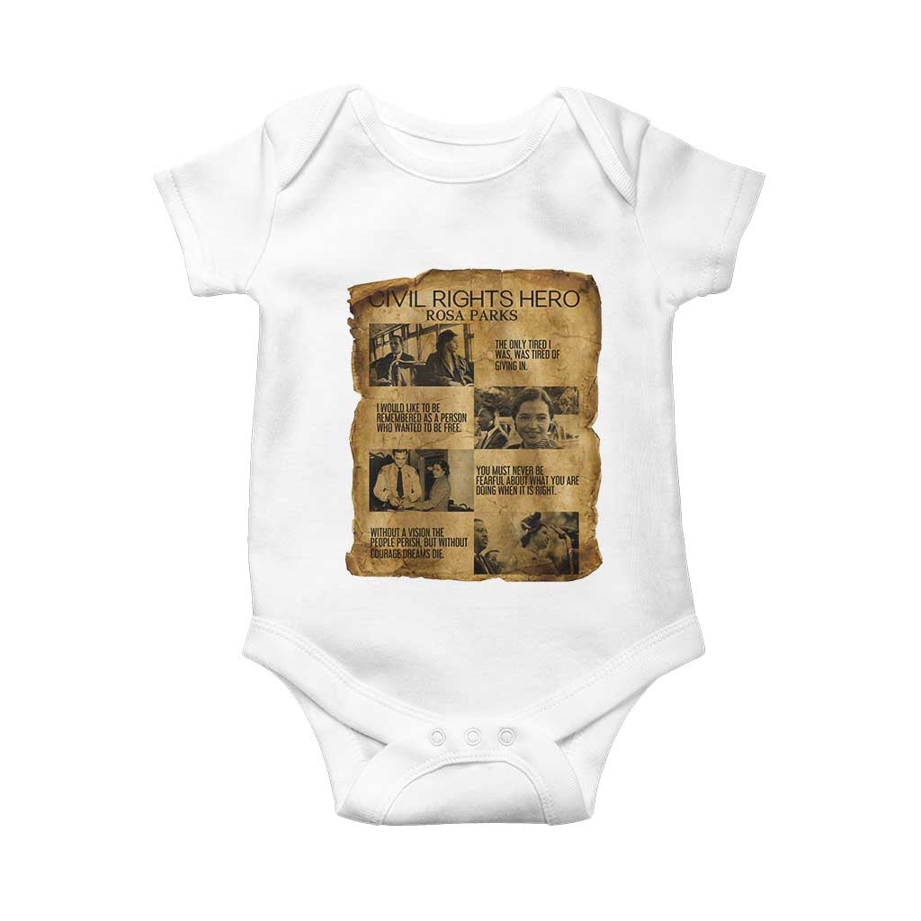 Rosa Parks Quote Baby Onesie Civil Rights History Hero TS12 White Print Your Wear