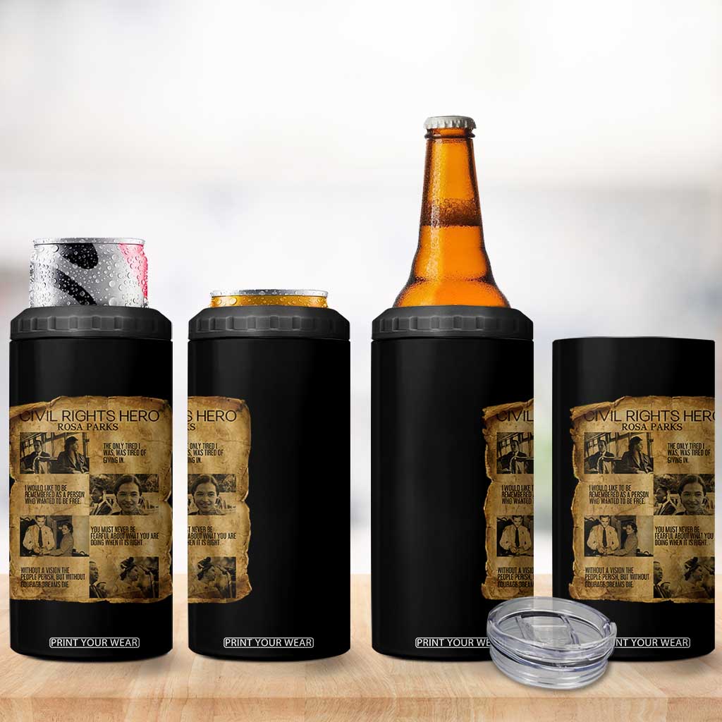 Rosa Parks Quote 4 in 1 Can Cooler Tumbler Civil Rights History Hero TS12 Print Your Wear