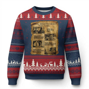 Rosa Parks Quote Ugly Christmas Sweater Civil Rights History Hero TS12 Navy Red Print Your Wear