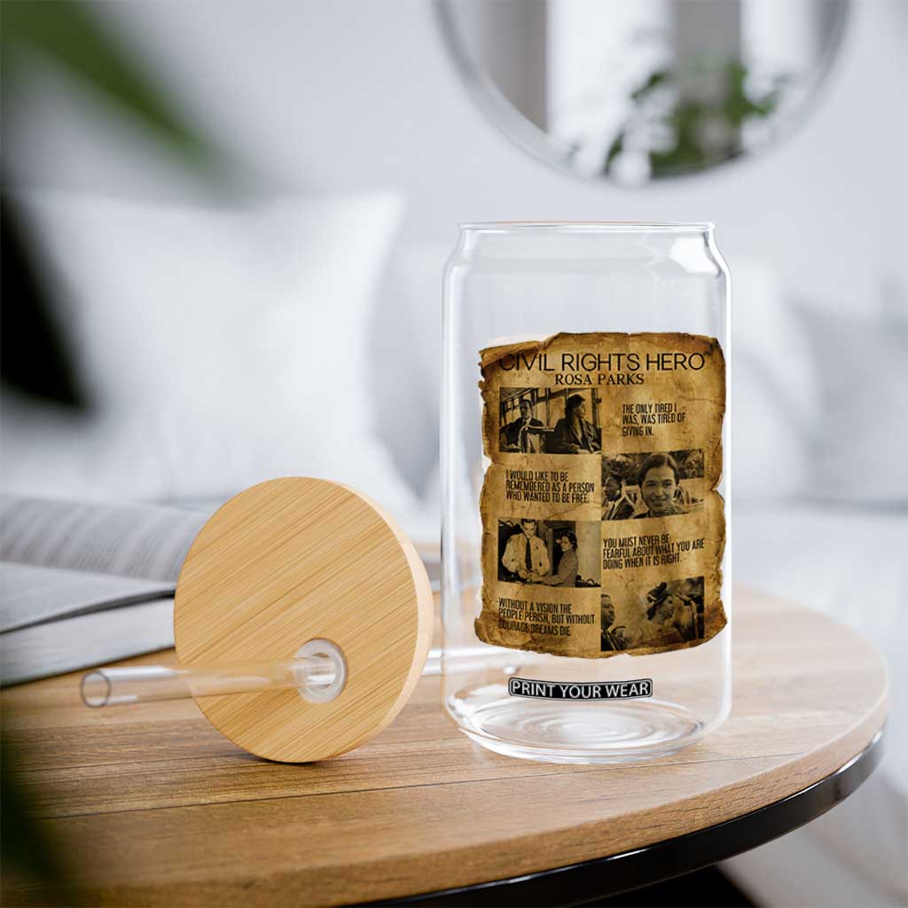 Rosa Parks Quote Glass Can Civil Rights History Hero TS12 Print Your Wear