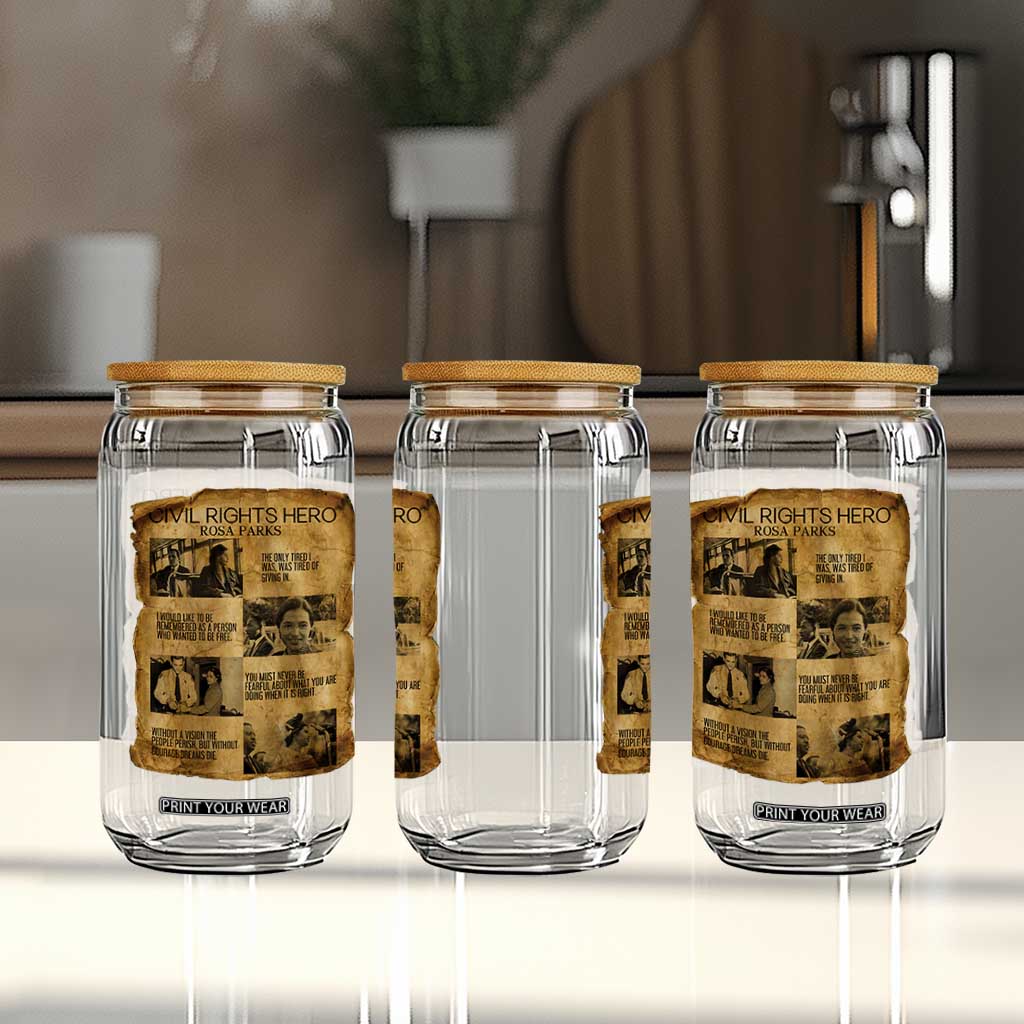 Rosa Parks Quote Glass Can Civil Rights History Hero TS12 Print Your Wear