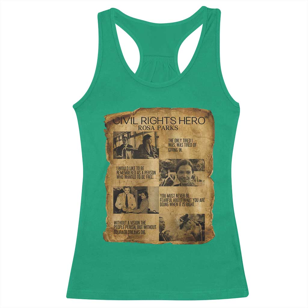 Rosa Parks Quote Racerback Tank Top Civil Rights History Hero TS12 Irish Green Print Your Wear