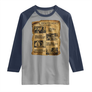 Rosa Parks Quote Raglan Shirt Civil Rights History Hero TS12 Sport Gray Navy Print Your Wear