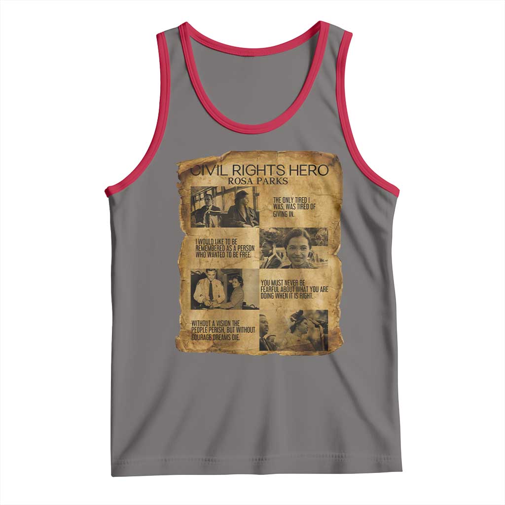 Rosa Parks Quote Tank Top Civil Rights History Hero TS12 Deep Heather Red Print Your Wear