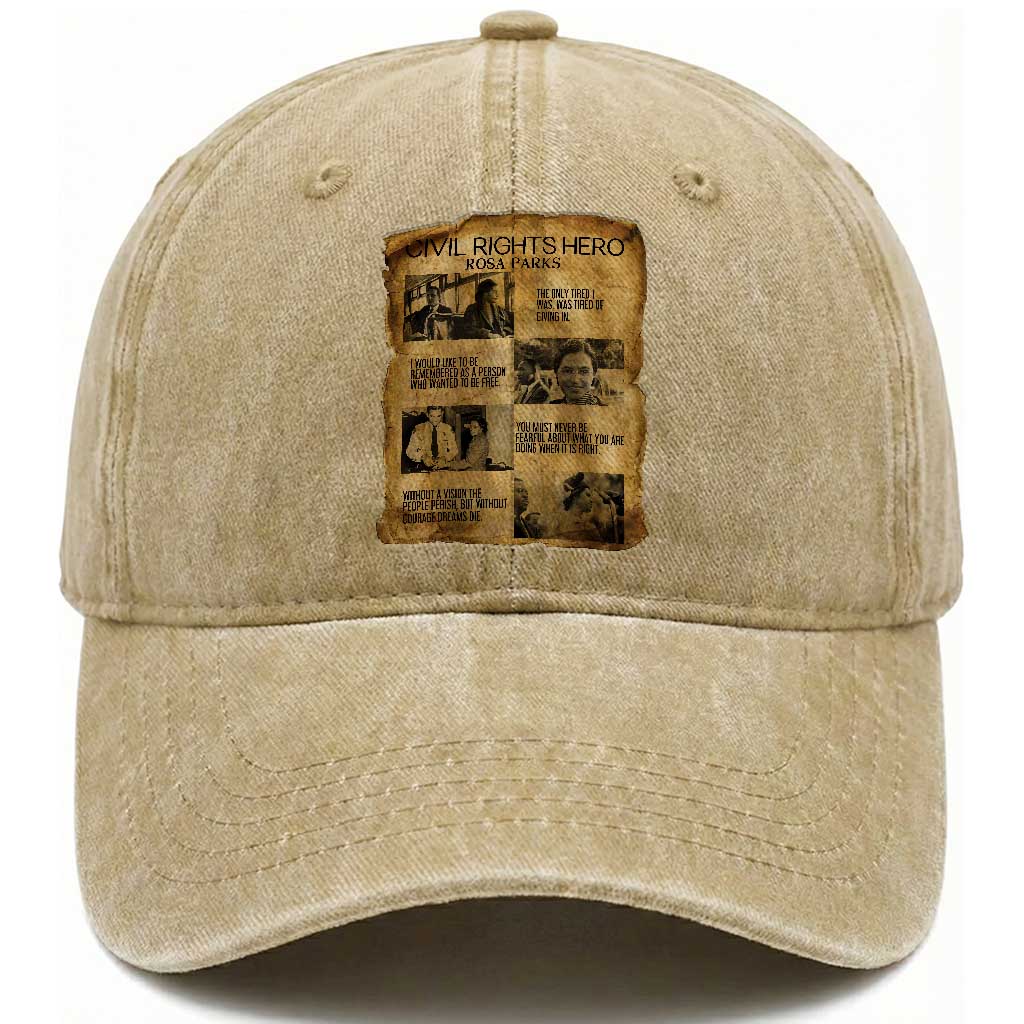 Rosa Parks Quote Washed Cotton Baseball Cap Civil Rights History Hero TS12 Print Your Wear