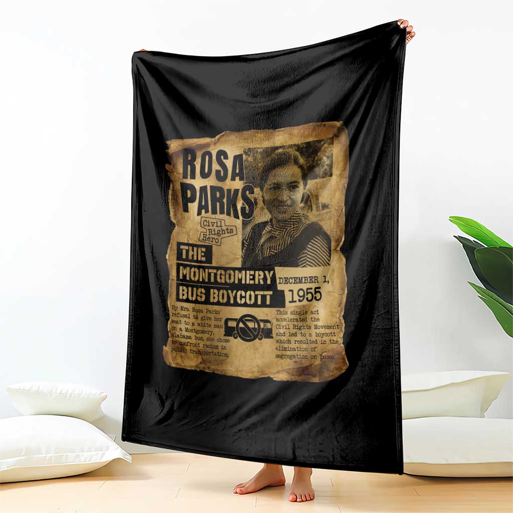 Vintage Rosa Parks Throw Blanket Groovy Black History Month TS12 Print Your Wear