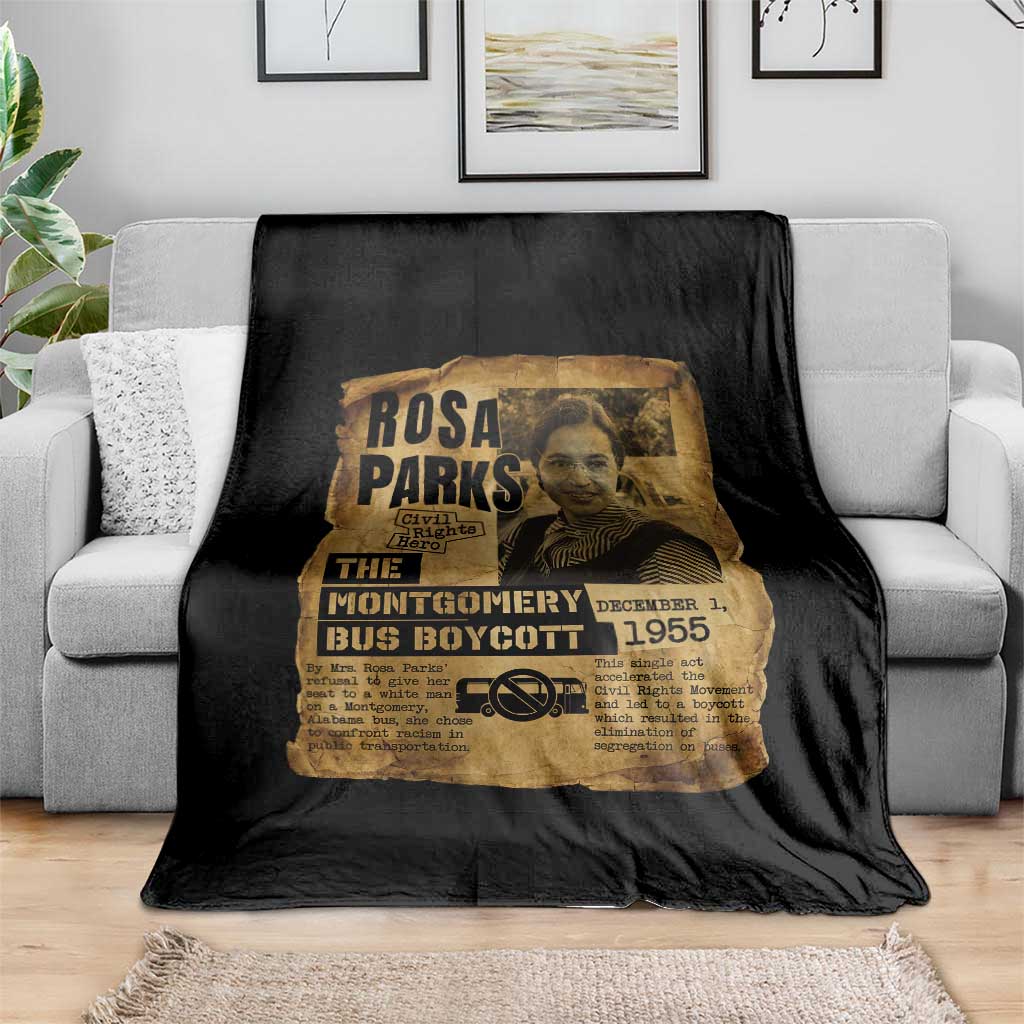 Vintage Rosa Parks Throw Blanket Groovy Black History Month TS12 Print Your Wear