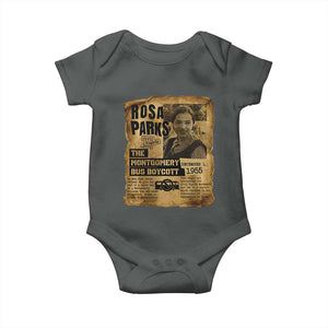 Vintage Rosa Parks Baby Onesie Groovy Black History Month TS12 Dark Heather Print Your Wear