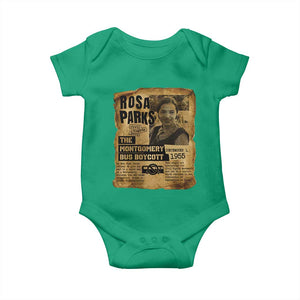Vintage Rosa Parks Baby Onesie Groovy Black History Month TS12 Irish Green Print Your Wear