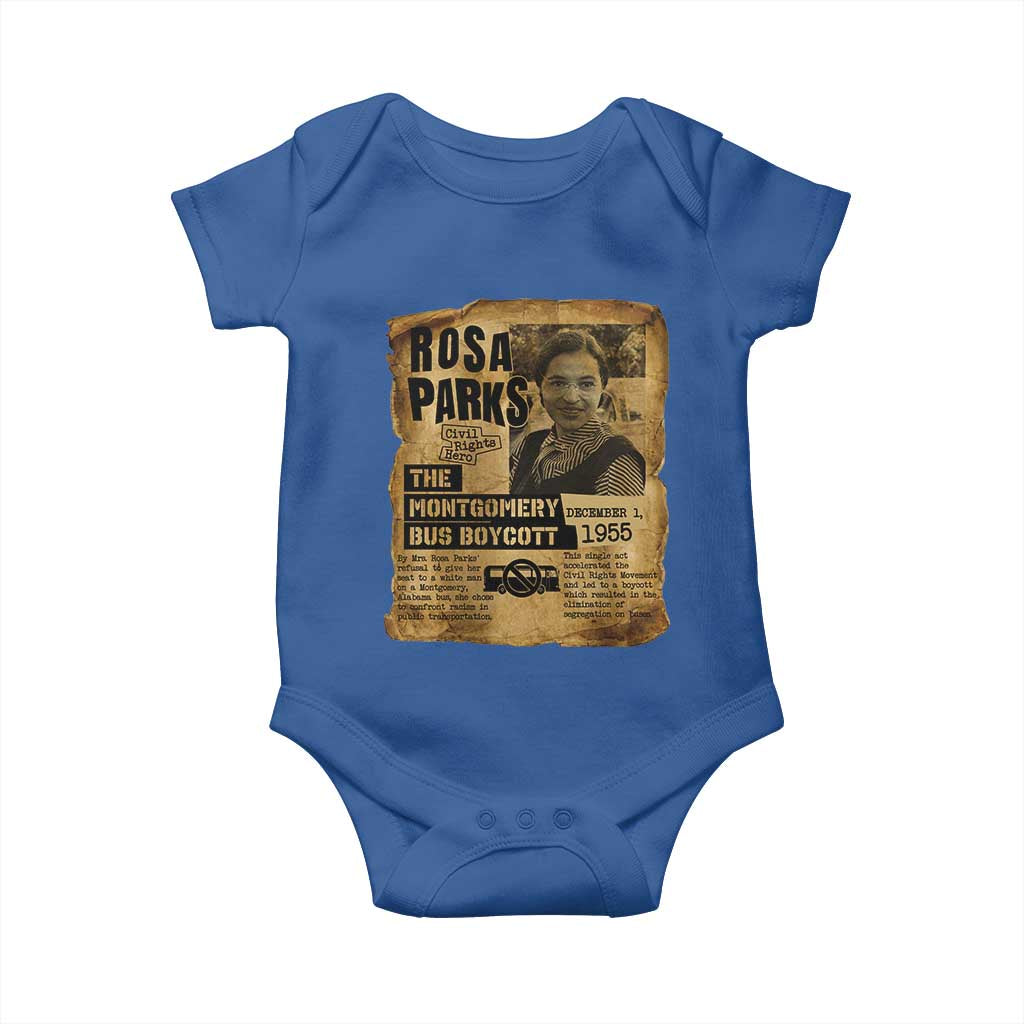 Vintage Rosa Parks Baby Onesie Groovy Black History Month TS12 Royal Blue Print Your Wear
