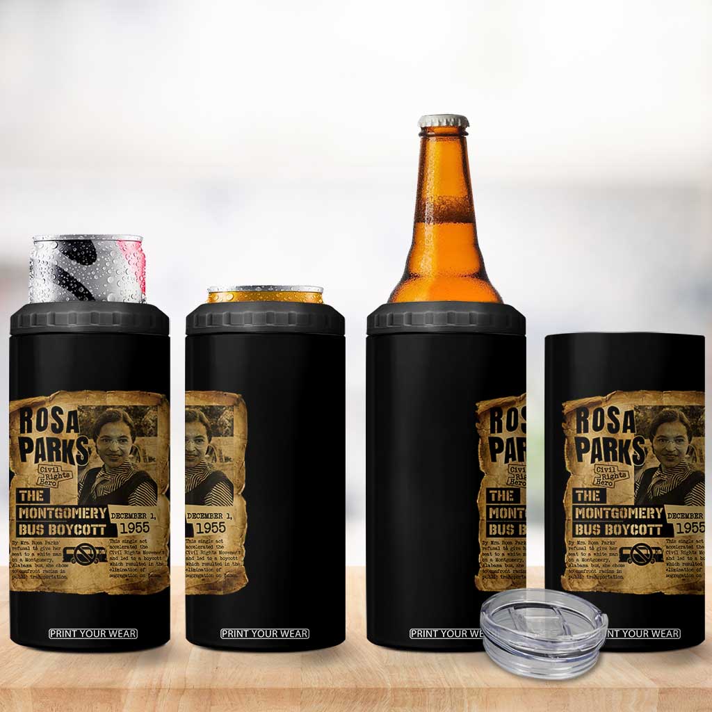 Vintage Rosa Parks 4 in 1 Can Cooler Tumbler Groovy Black History Month TS12 Print Your Wear