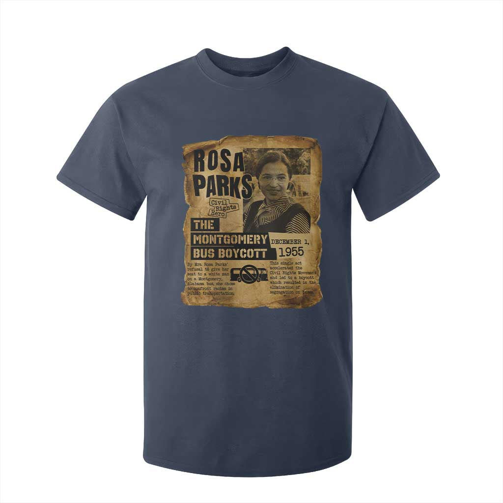 Vintage Rosa Parks T Shirt For Kid Groovy Black History Month TS12 Navy Print Your Wear
