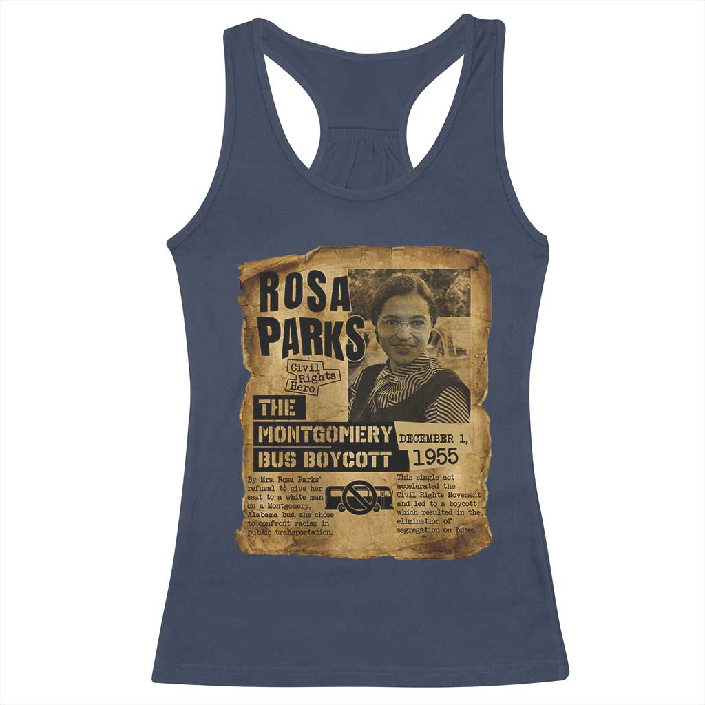 Vintage Rosa Parks Racerback Tank Top Groovy Black History Month TS12 Navy Print Your Wear