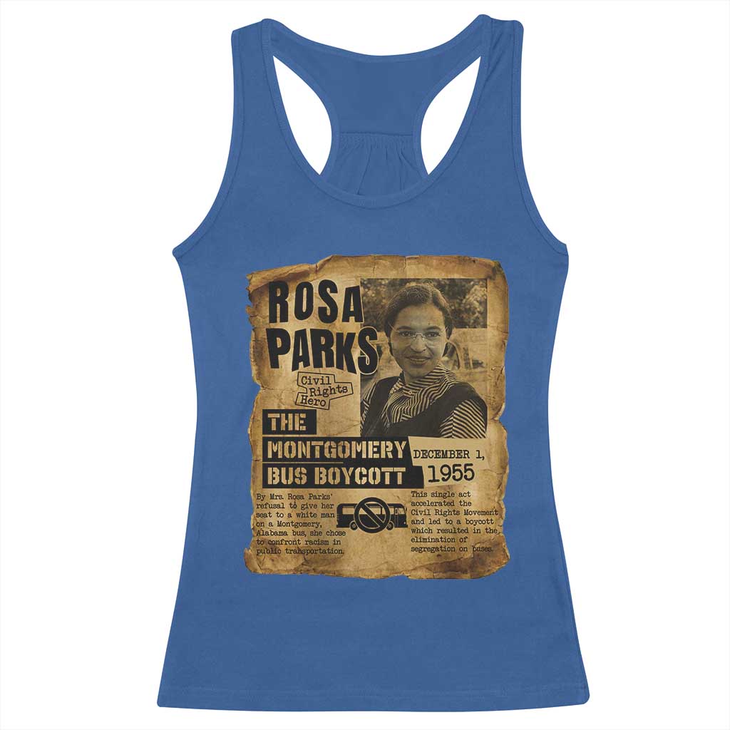 Vintage Rosa Parks Racerback Tank Top Groovy Black History Month TS12 Royal Blue Print Your Wear