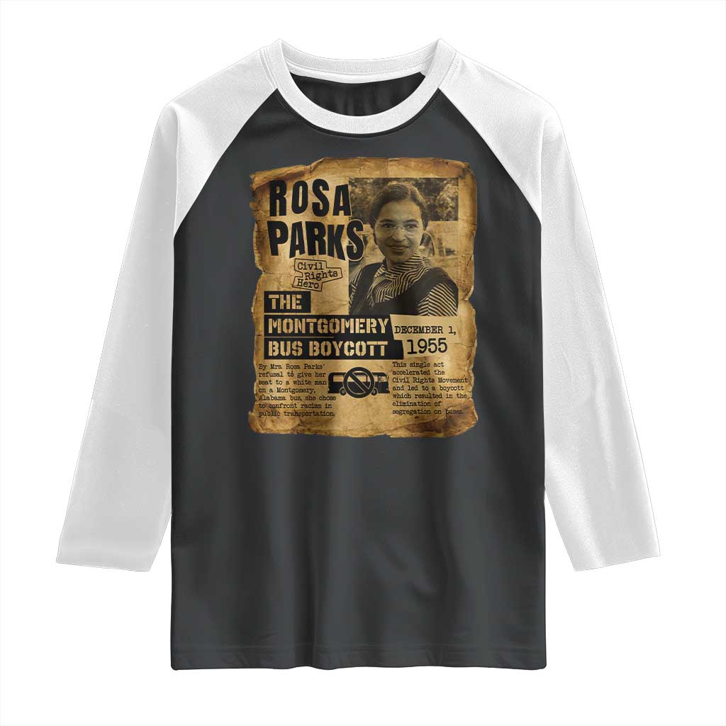 Vintage Rosa Parks Raglan Shirt Groovy Black History Month TS12 Black White Print Your Wear