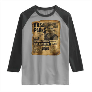 Vintage Rosa Parks Raglan Shirt Groovy Black History Month TS12 Sport Gray Black Print Your Wear