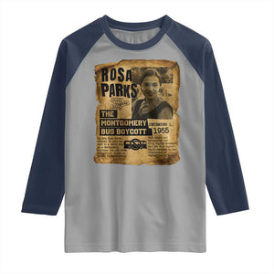 Vintage Rosa Parks Raglan Shirt Groovy Black History Month TS12 Sport Gray Navy Print Your Wear