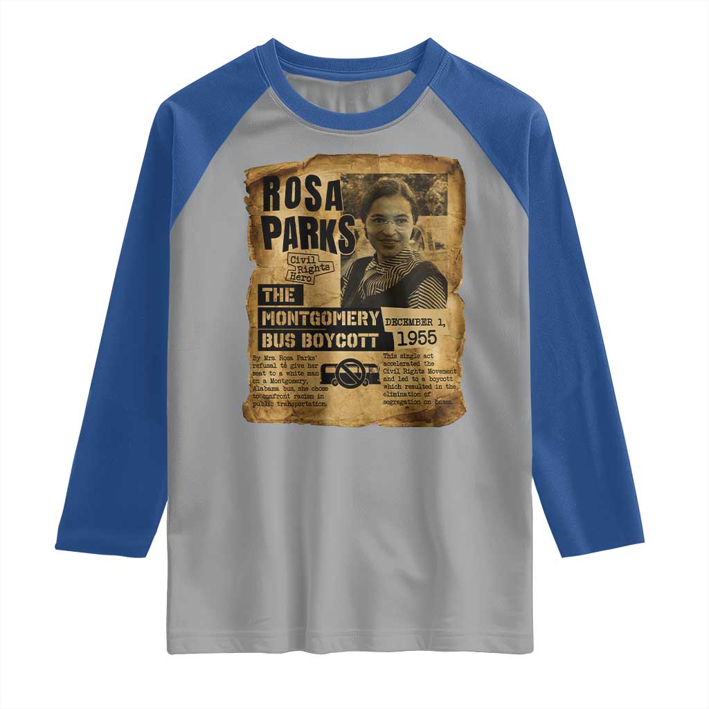 Vintage Rosa Parks Raglan Shirt Groovy Black History Month TS12 Sport Gray Royal Print Your Wear