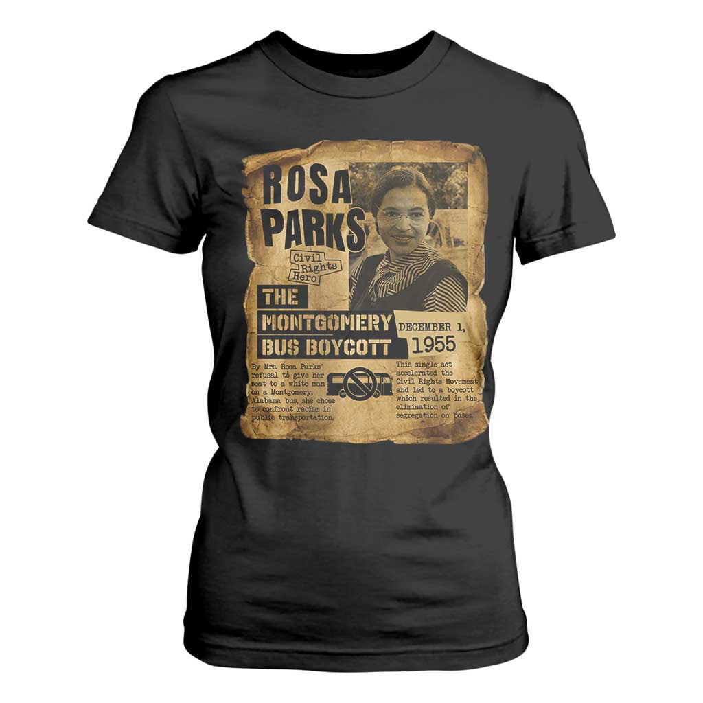 Vintage Rosa Parks T Shirt For Women Groovy Black History Month TS12 Black Print Your Wear