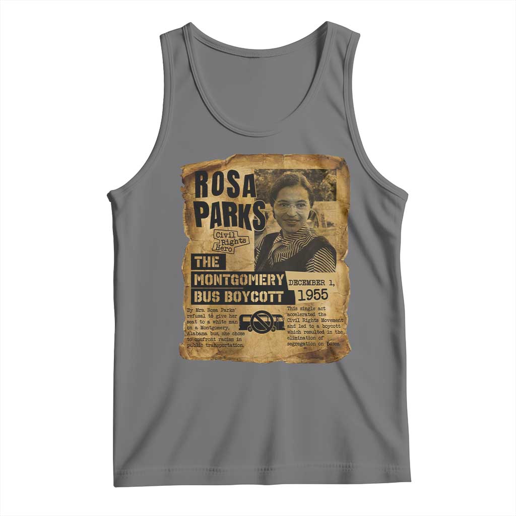 Vintage Rosa Parks Tank Top Groovy Black History Month TS12 Black Heather Print Your Wear