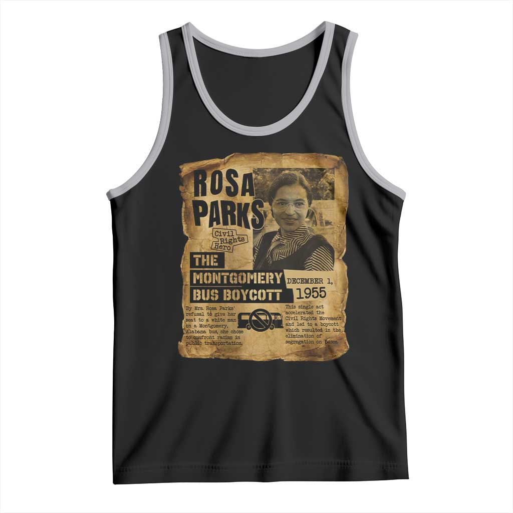 Vintage Rosa Parks Tank Top Groovy Black History Month TS12 Black Athletic Heather Print Your Wear