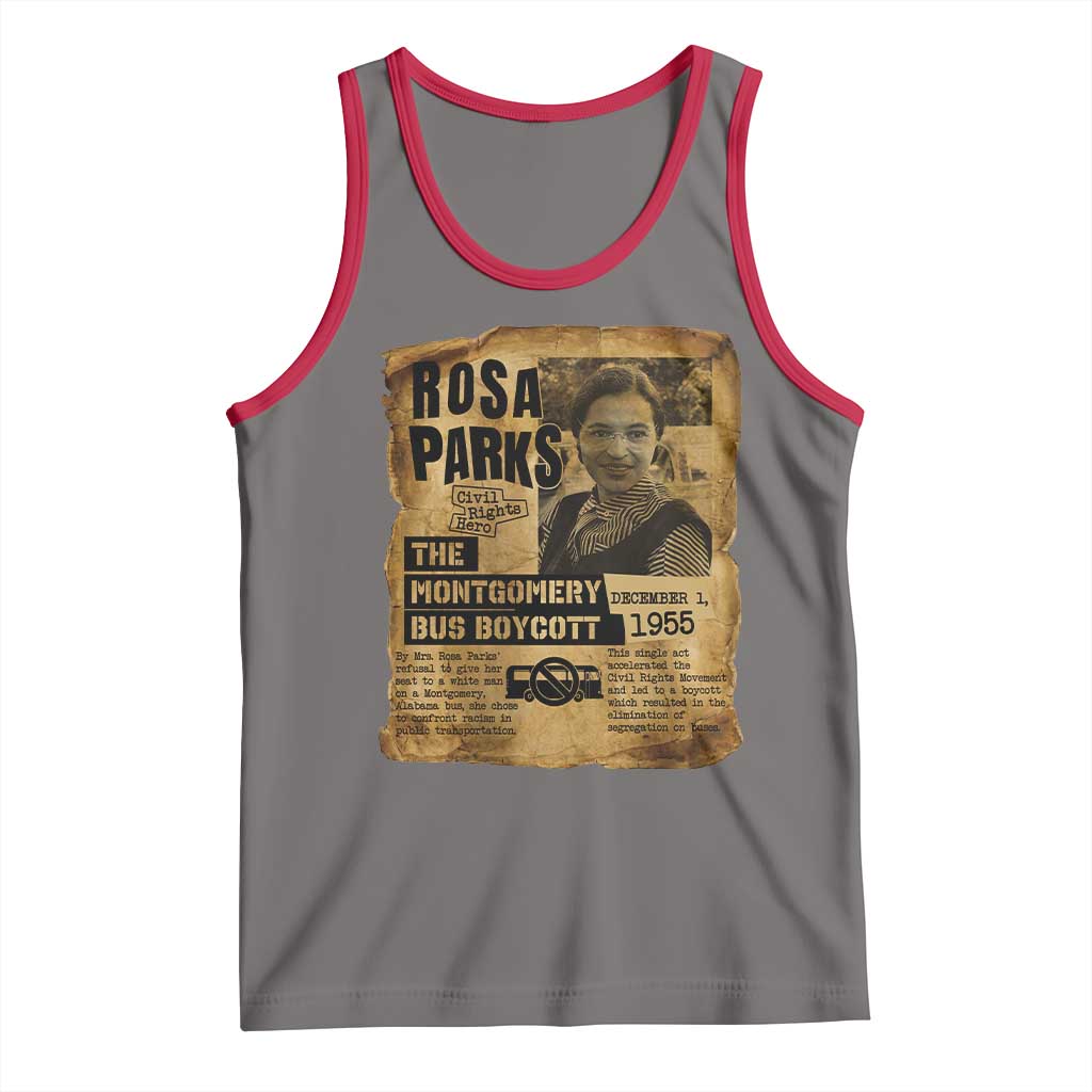 Vintage Rosa Parks Tank Top Groovy Black History Month TS12 Deep Heather Red Print Your Wear