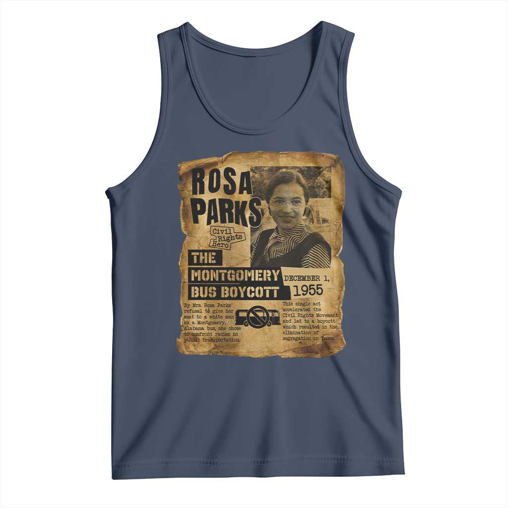 Vintage Rosa Parks Tank Top Groovy Black History Month TS12 Navy Print Your Wear