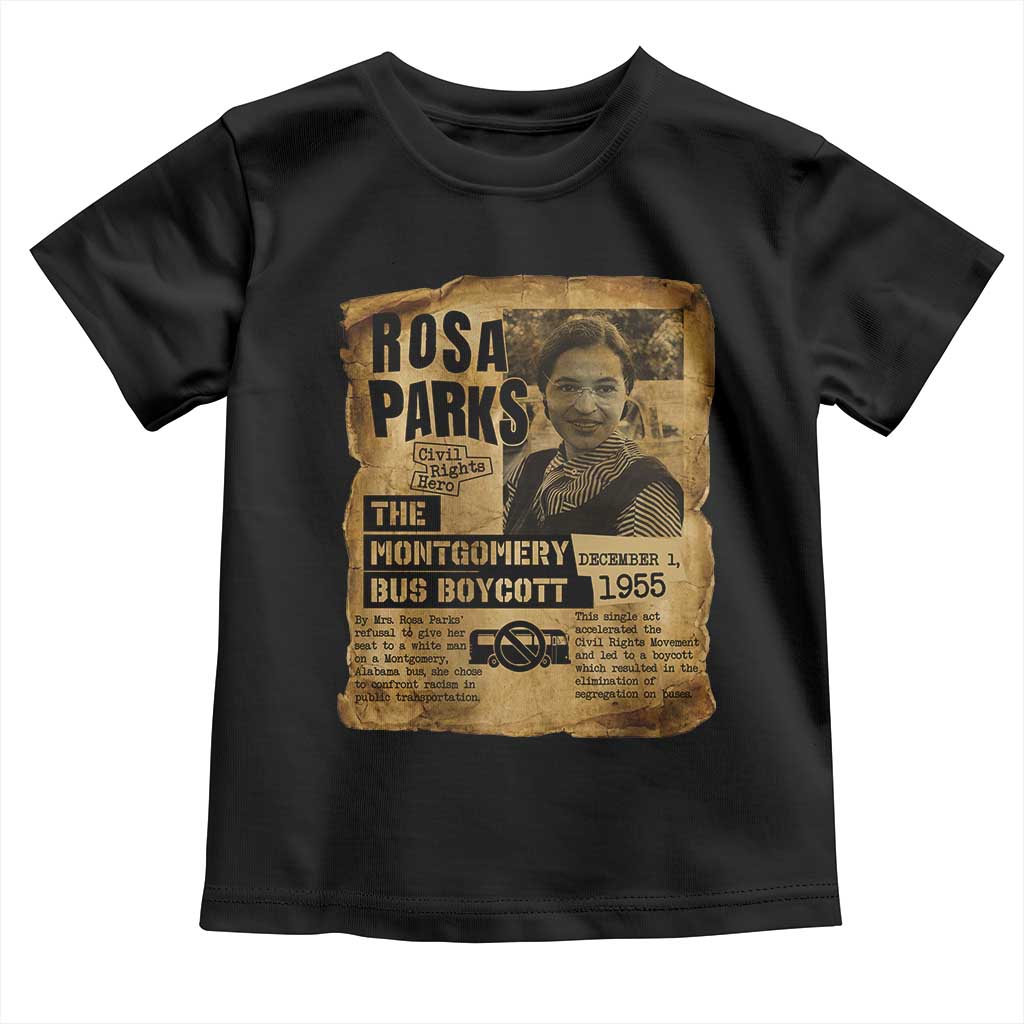 Vintage Rosa Parks Toddler T Shirt Groovy Black History Month TS12 Black Print Your Wear