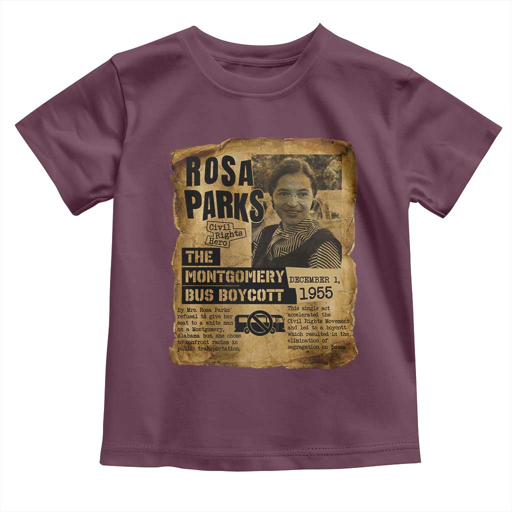 Vintage Rosa Parks Toddler T Shirt Groovy Black History Month TS12 Maroon Print Your Wear
