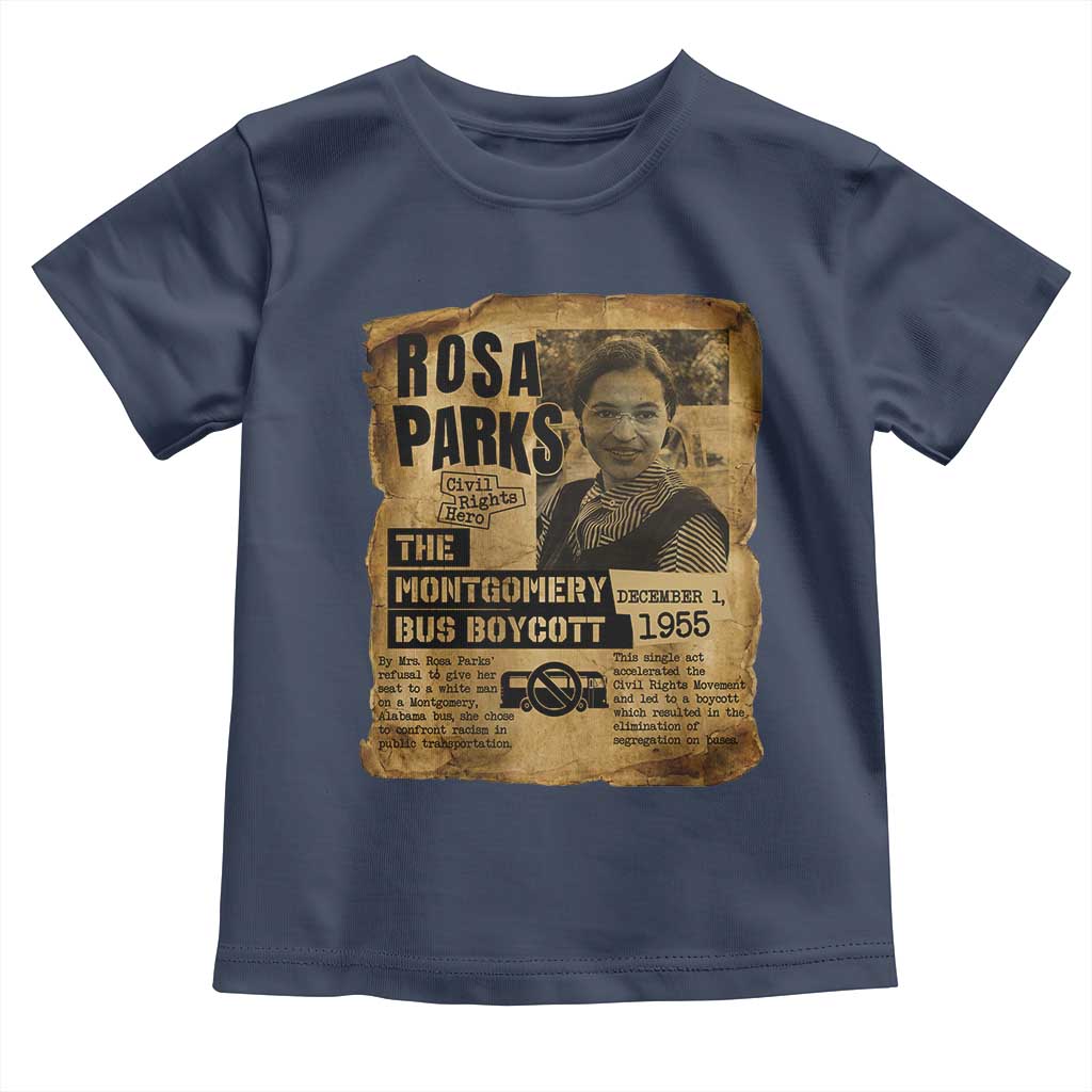 Vintage Rosa Parks Toddler T Shirt Groovy Black History Month TS12 Navy Print Your Wear