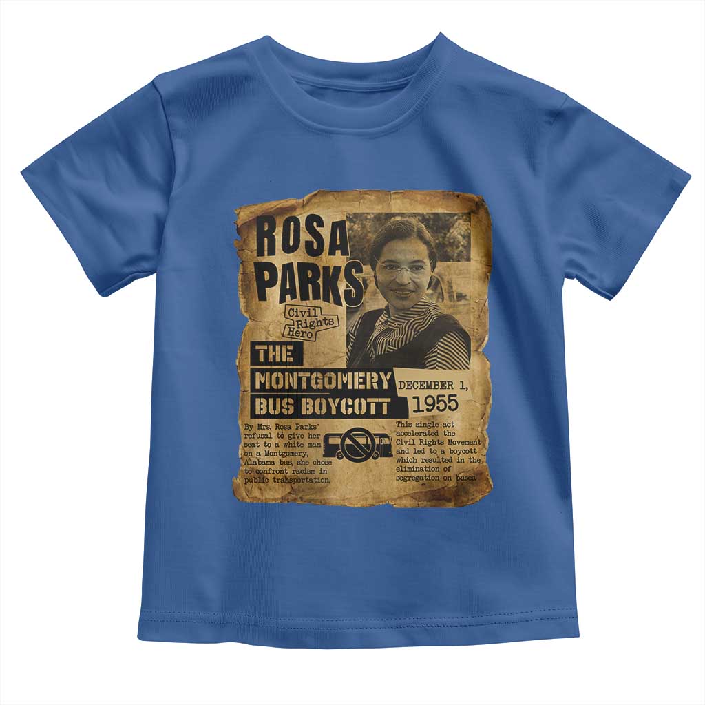 Vintage Rosa Parks Toddler T Shirt Groovy Black History Month TS12 Royal Blue Print Your Wear