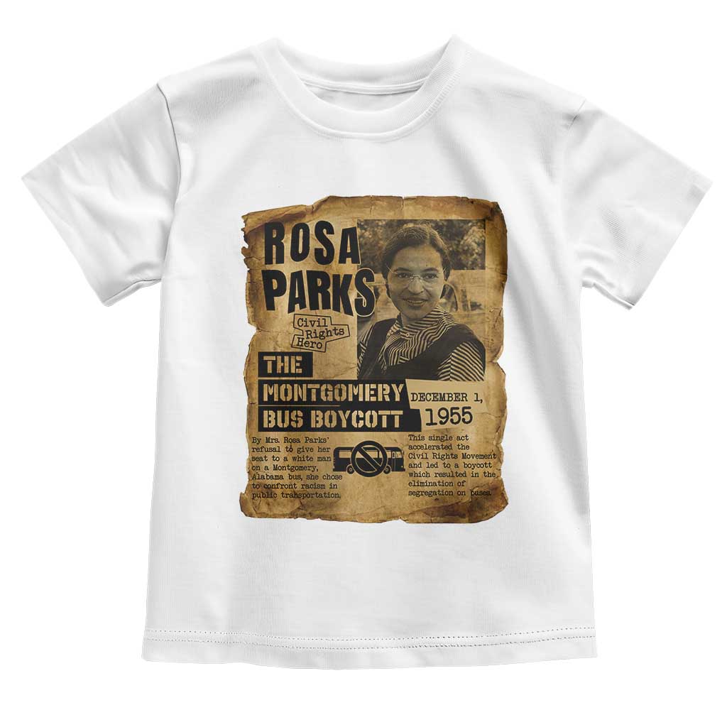Vintage Rosa Parks Toddler T Shirt Groovy Black History Month TS12 White Print Your Wear