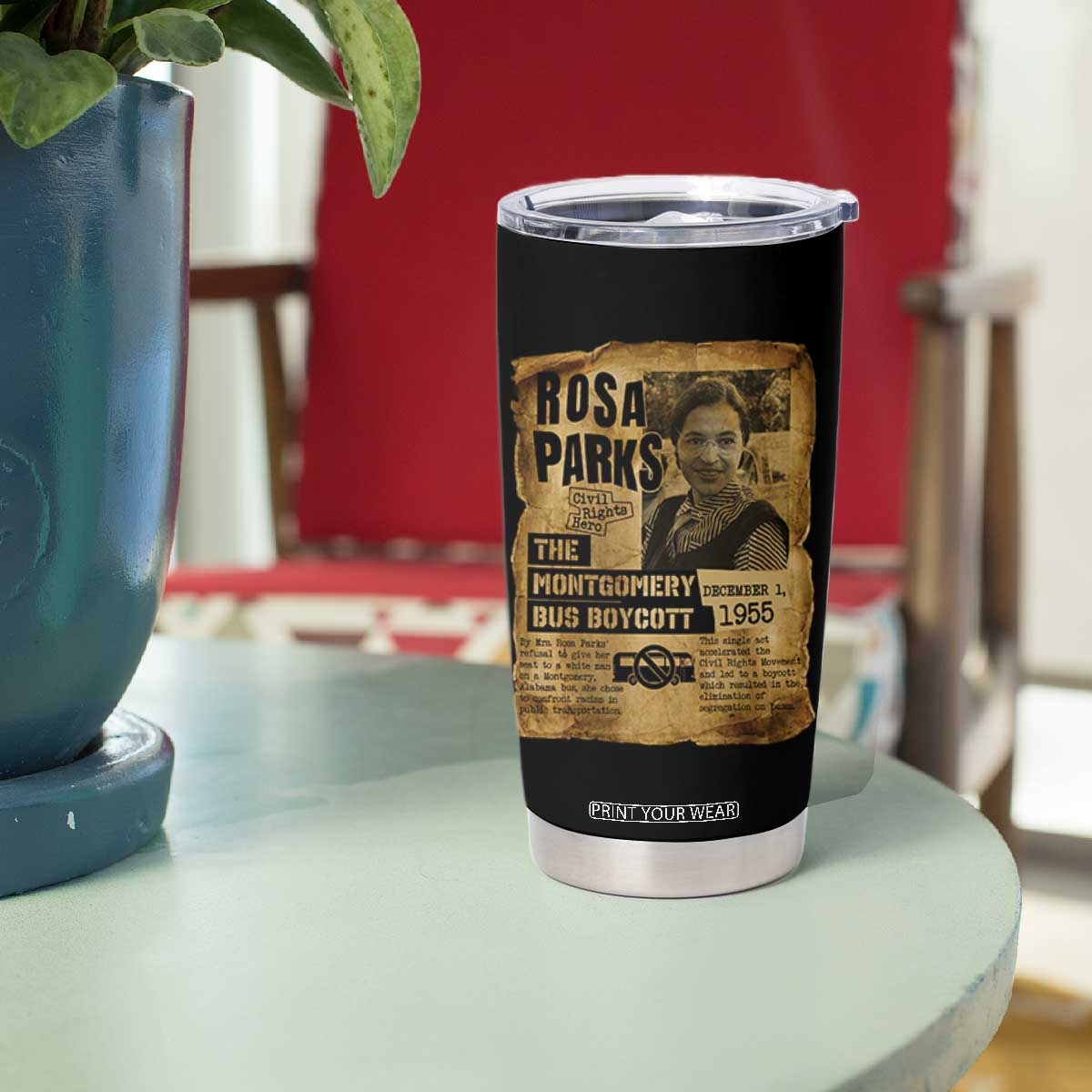 Vintage Rosa Parks Tumbler Cup Groovy Black History Month TS12 Print Your Wear