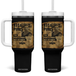 Vintage Rosa Parks Tumbler With Handle Groovy Black History Month TS12 One Size: 40 oz Black Print Your Wear