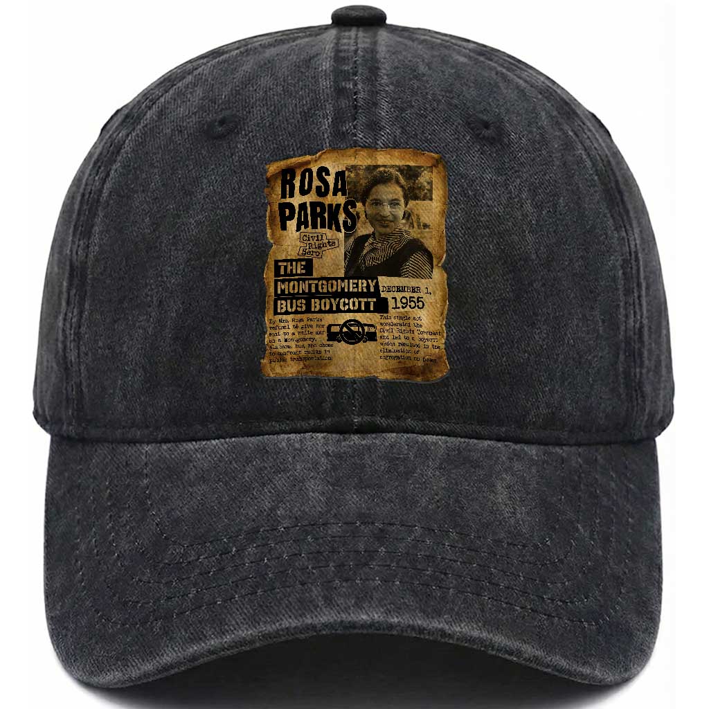Vintage Rosa Parks Washed Cotton Baseball Cap Groovy Black History Month TS12 Print Your Wear