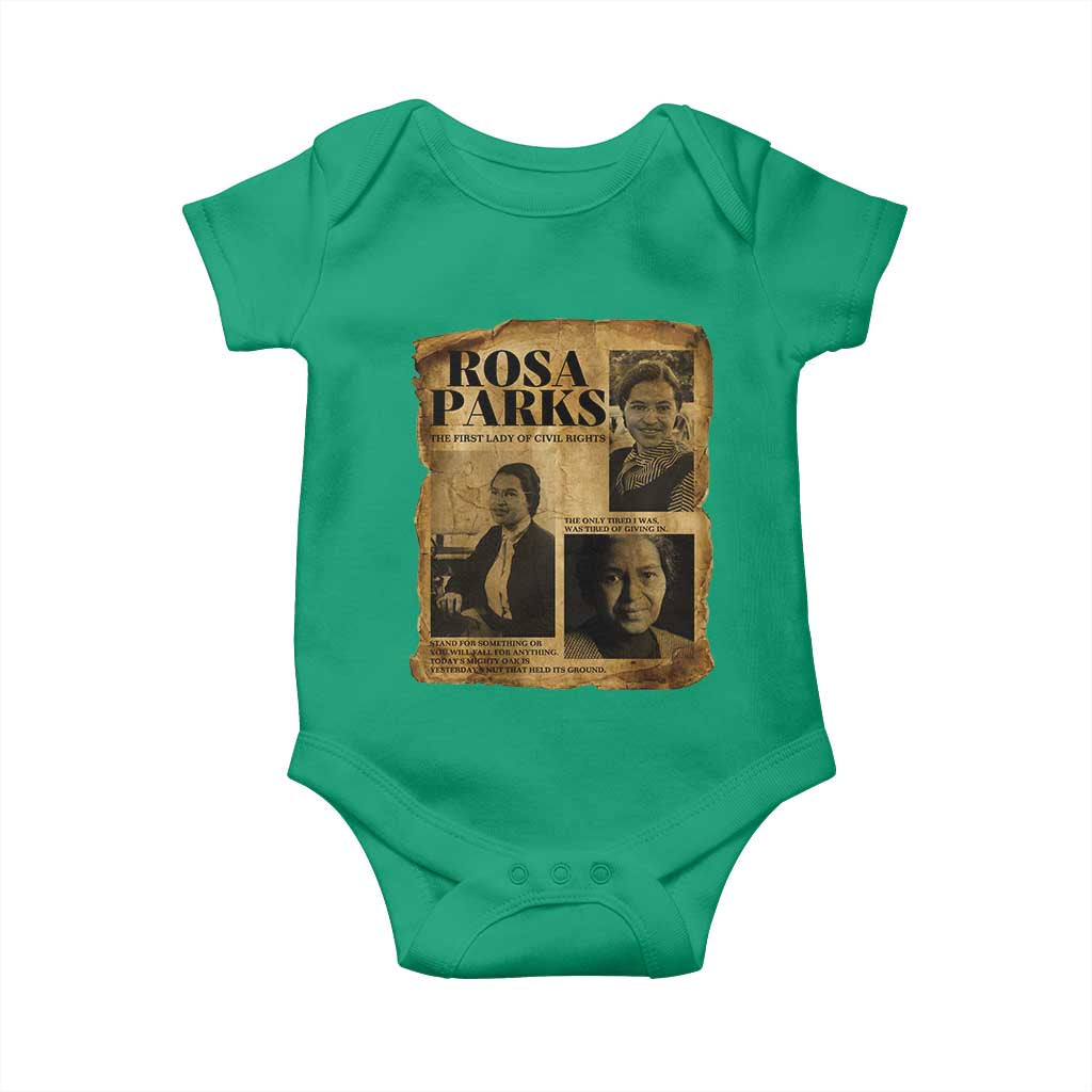 Vintage Rosa Parks Baby Onesie Women Empowerment Inspirational Quote TS12 Irish Green Print Your Wear