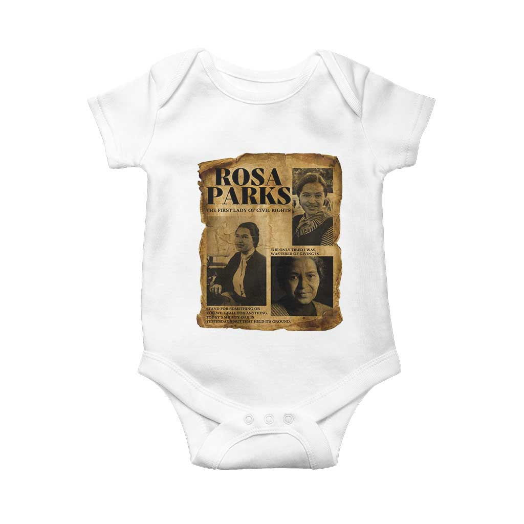 Vintage Rosa Parks Baby Onesie Women Empowerment Inspirational Quote TS12 White Print Your Wear