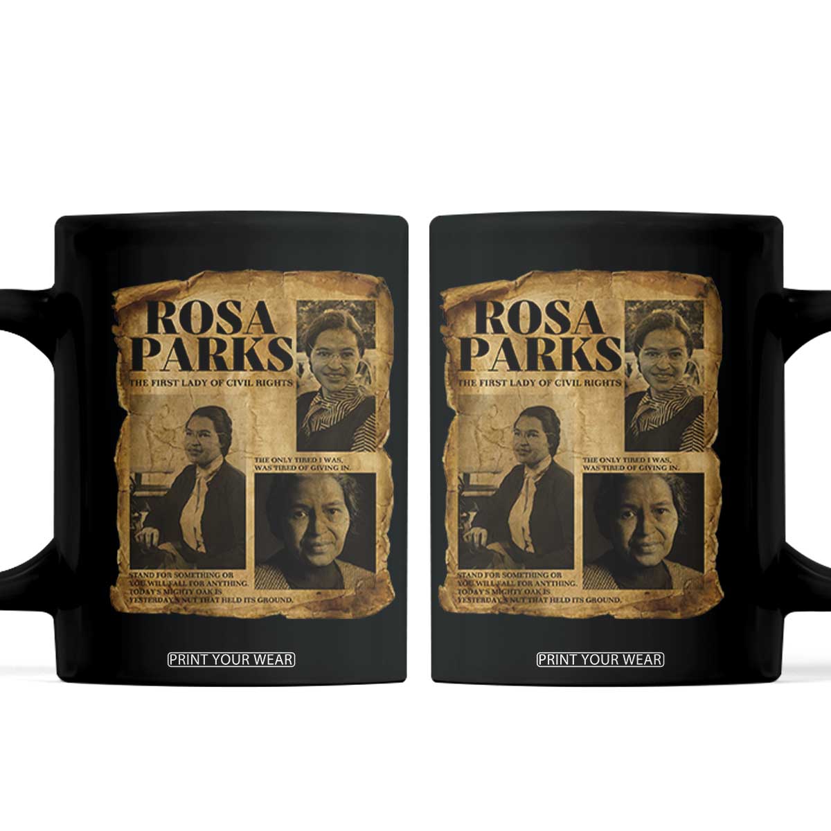 Vintage Rosa Parks Coffee Mug Women Empowerment Inspirational Quote TS12 Black Print Your Wear