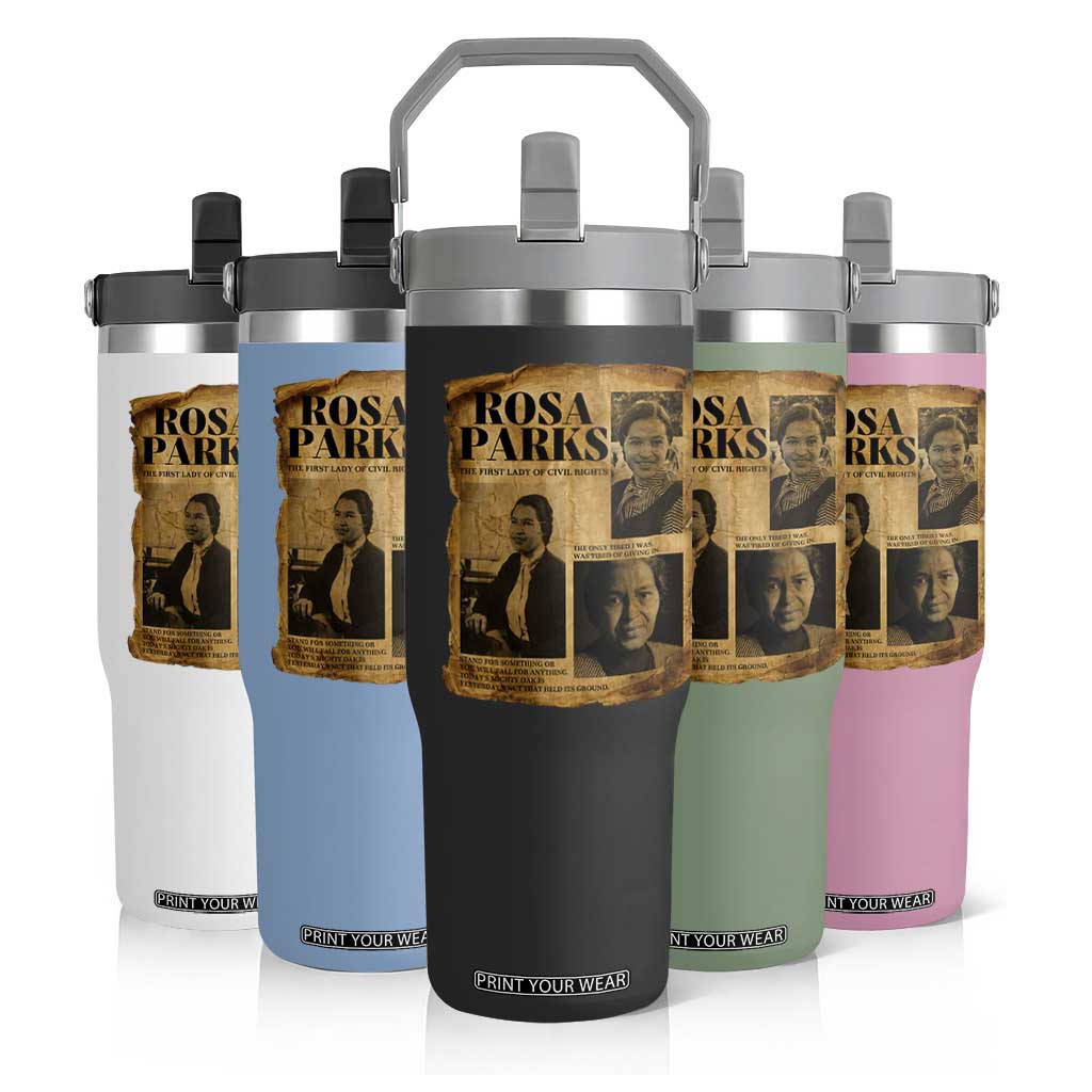 Vintage Rosa Parks Flip Straw Tumbler Women Empowerment Inspirational Quote TS12 Print Your Wear