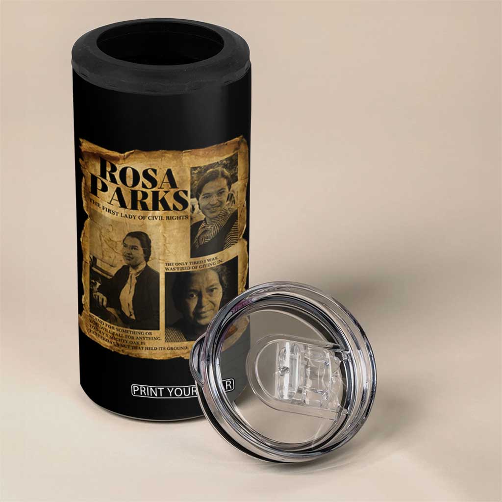 Vintage Rosa Parks 4 in 1 Can Cooler Tumbler Women Empowerment Inspirational Quote TS12 Print Your Wear