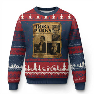 Vintage Rosa Parks Ugly Christmas Sweater Women Empowerment Inspirational Quote TS12 Navy Red Print Your Wear