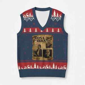Vintage Rosa Parks V-Neck Knit Sweater Vest Women Empowerment Inspirational Quote TS12 Navy Red Print Your Wear