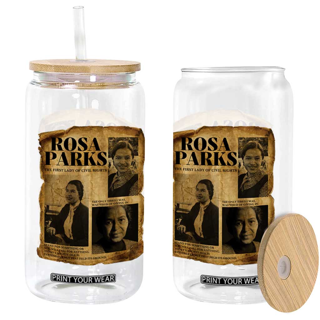 Vintage Rosa Parks Glass Can Women Empowerment Inspirational Quote TS12 Print Your Wear