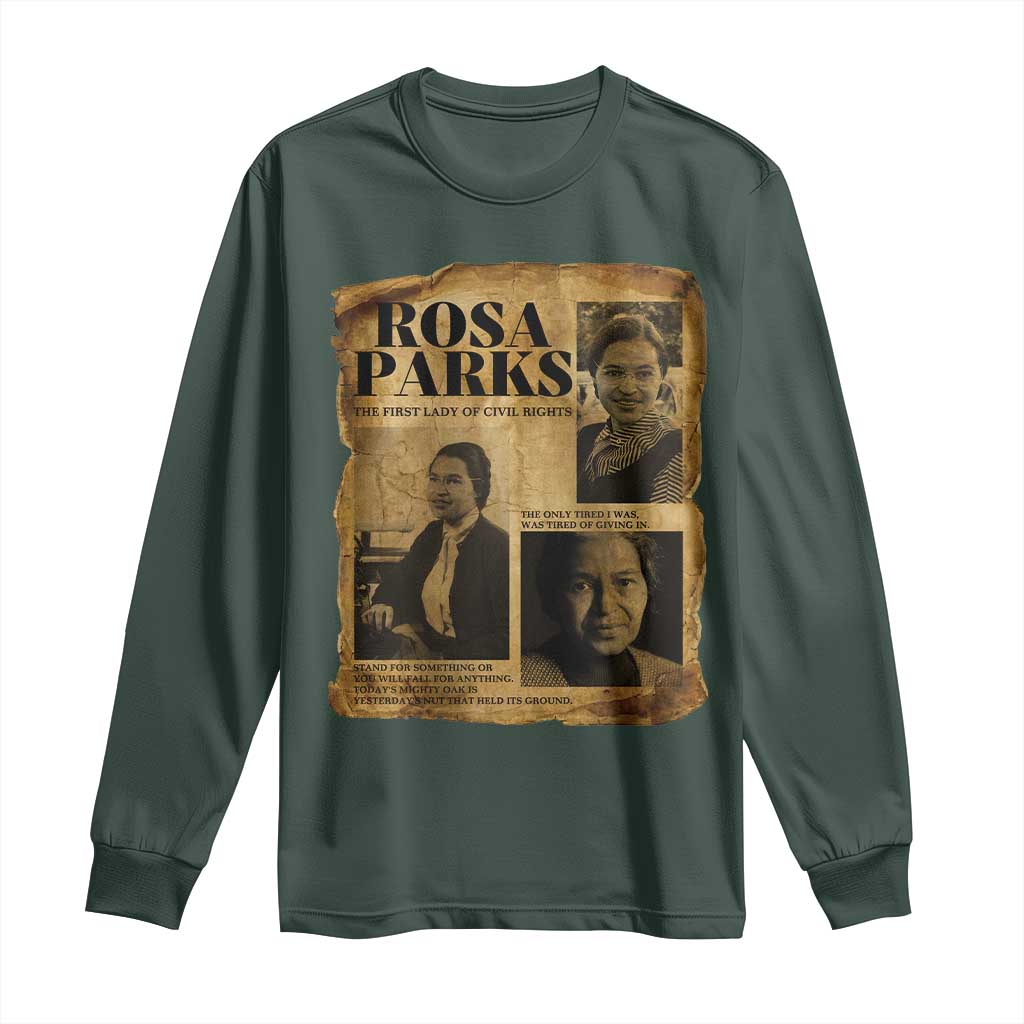 Vintage Rosa Parks Long Sleeve Shirt Women Empowerment Inspirational Quote TS12 Dark Forest Green Print Your Wear
