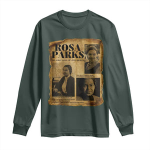 Vintage Rosa Parks Long Sleeve Shirt Women Empowerment Inspirational Quote TS12 Dark Forest Green Print Your Wear